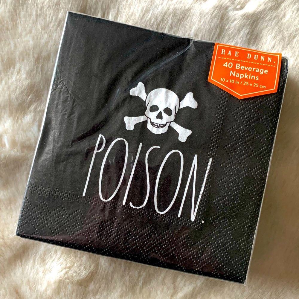 NEW! βPoisonβ Halloween Beverage Napkins , Pkg of 40, FABULOUS, NEW in Pkg!